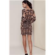 ROBE COURTE ANTONINA BLACK/NUDE