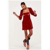 ROBE NADINE VELVET BUSTIER ROUILLE