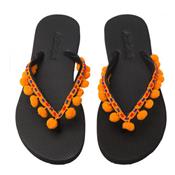 FLIPFLOP POMPONS ORANGE