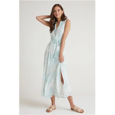 ROBE MAXI IMPRIMER PALMIER VERT