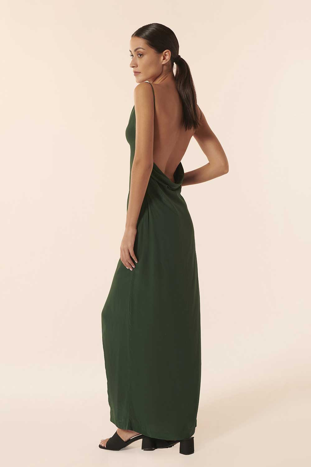 HK GREEN BJORK LONG DRESS