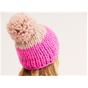 BONNET POMPON PINK