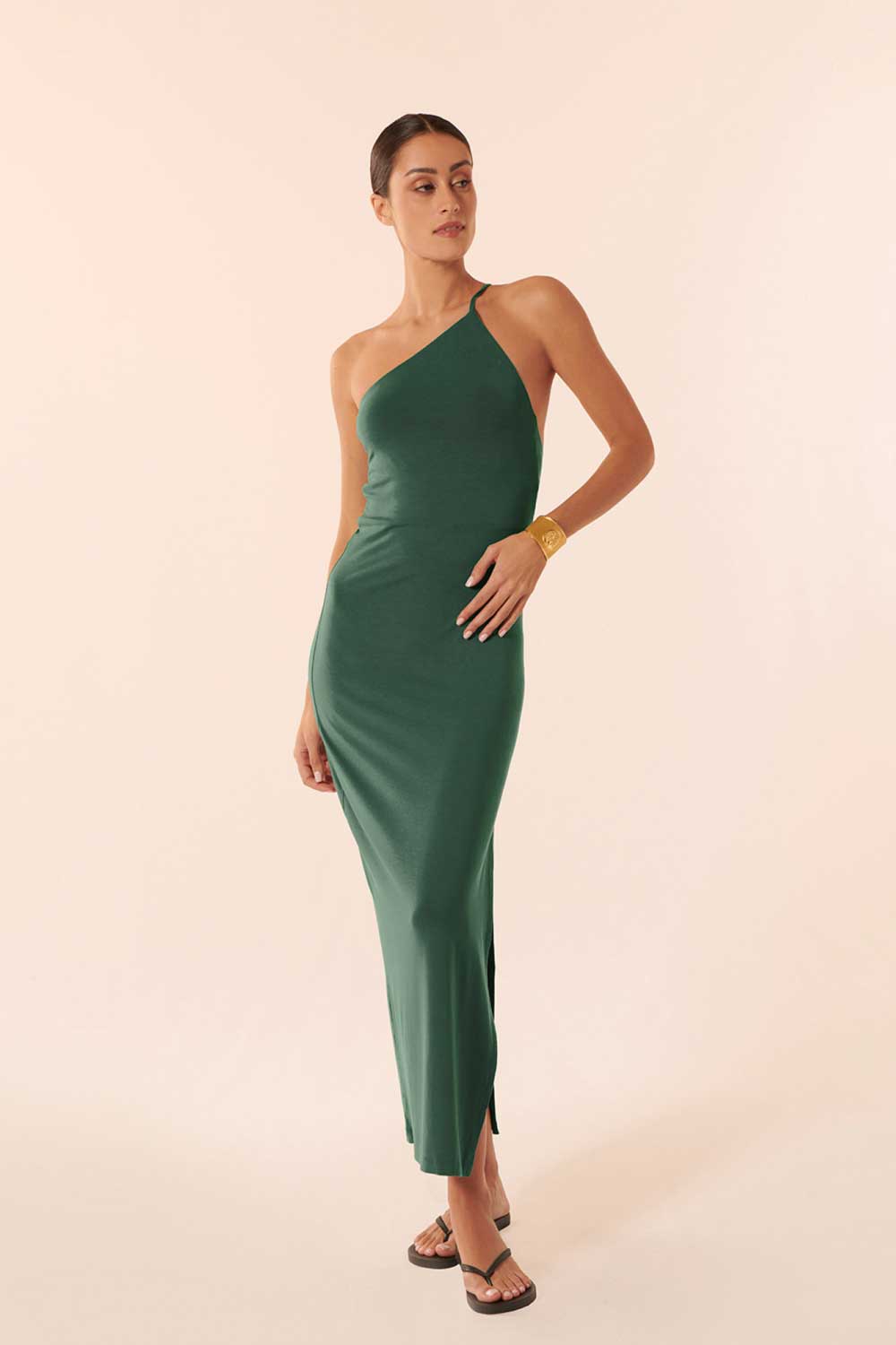 DUCK GREEN NEIL LONG DRESS