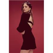 ROBE NADINE VELVET BUSTIER BLACK