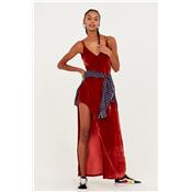 ROBE NADINE VELVET MAXI ROUILLE