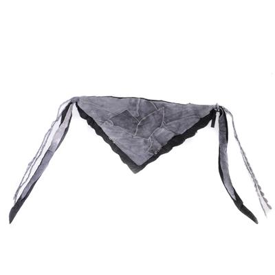 FOULARD EN CUIR ET CROCODILE GRIS