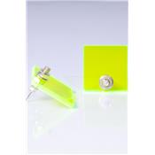 CARRE PLEXI VERT FLUO VIS ARGENT