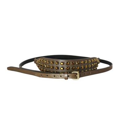 CEINTURE KIMOBELT TAUPE CRISTAL MIRROR GOLD-RONALD PINEAU