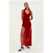 ROBE NADINE VELVET MAXI ROUILLE