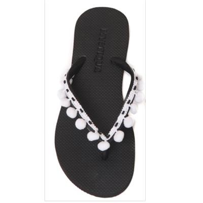 FLIPFLOP POMPONS BLANC