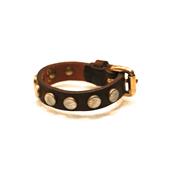 NANO BRACELET CUIR BRUN CLOU PLAT BRONZE