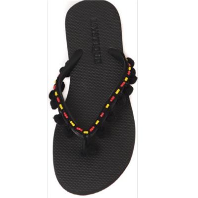 FLIPFLOP POMPONS NOIRS