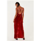 ROBE NADINE VELVET MAXI ROUILLE