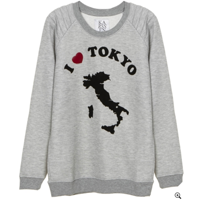 SWEAT-SHIRT I LOVE TOKYO GRIS-ZOE KARSSEN