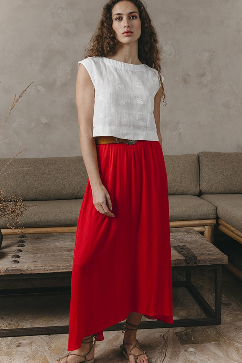 RED JINA SKIRT