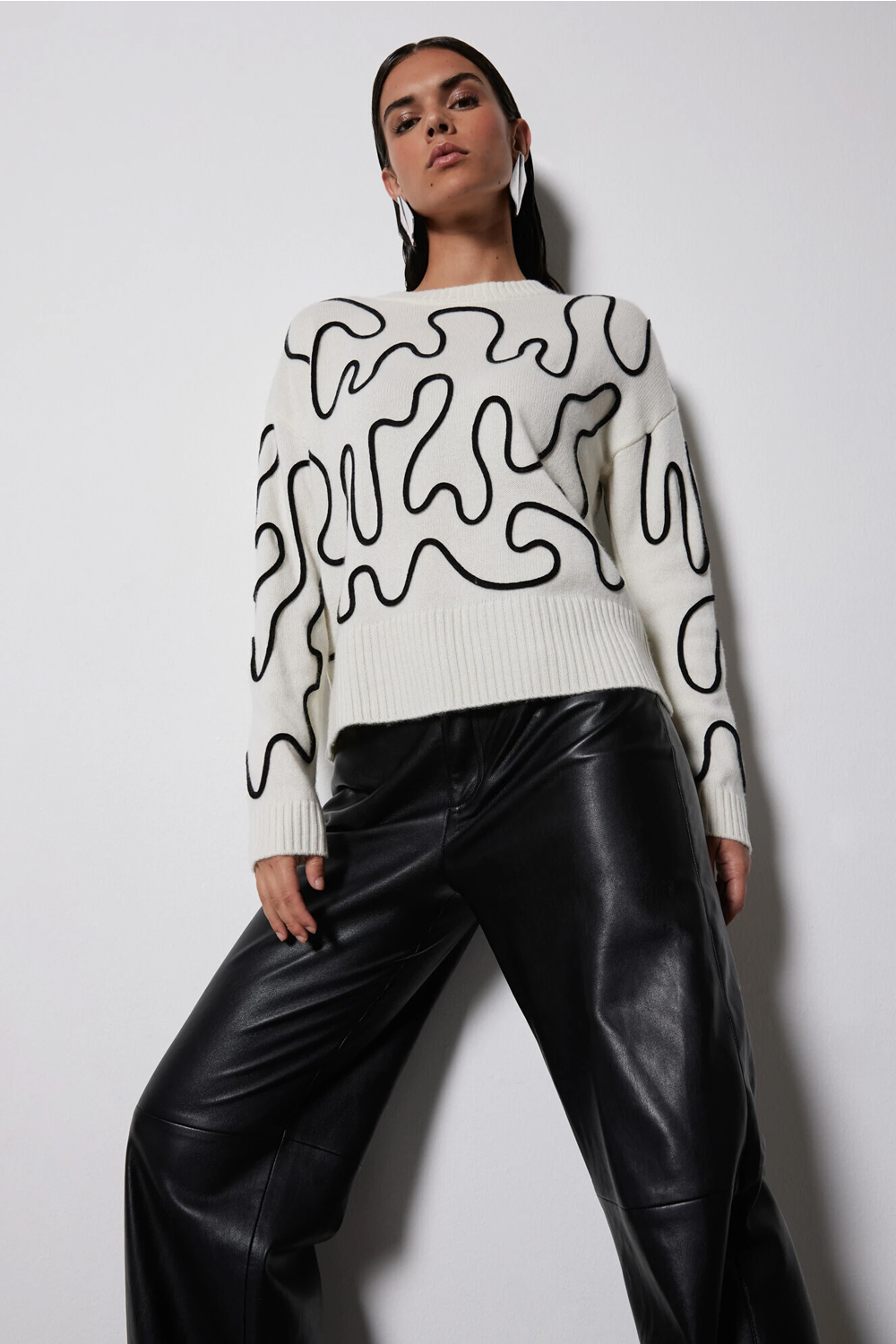 PULL PONCHO IMPRIMÉ VITALY ÉCRU