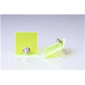 CARRE PLEXI VERT FLUO VIS ARGENT