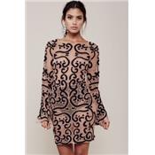 ROBE COURTE ANTONINA BLACK/NUDE