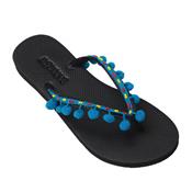 FLIPFLOP POMPONS BLEU