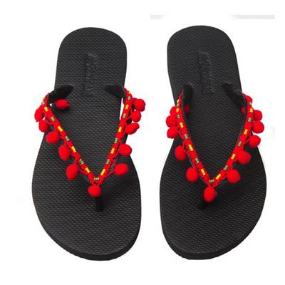 FLIPFLOP POMPONS ROUGE