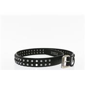 CEINTURE MOTOBELT POULAIN NOIR KONE NOIR & ARGENT