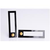 RECTANGLE PLEXI NOIR TROUE RECT/VIS OR JAUNE