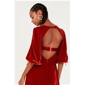 ROBE NADINE VELVET BUSTIER ROUILLE