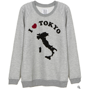 SWEAT-SHIRT I LOVE TOKYO GRIS-ZOE KARSSEN