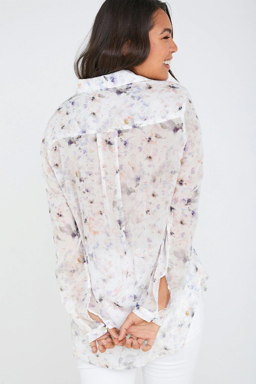 CHEMISE FULL BUTTON DOWN HIPSTER DUSTY FLORAL PRINT