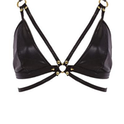 SOUTIEN GORGE FAUX CUIR NOIR