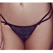 STRING DENTELLE KATE BLEU CANARD