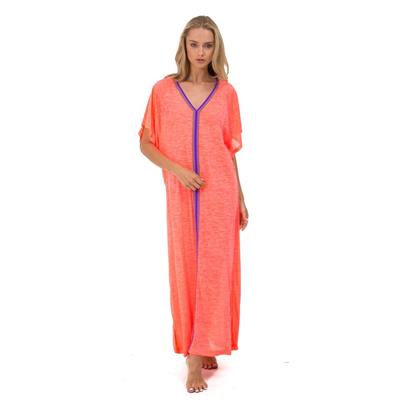 ROBE LONGUE ABAYA ORANGE CORAIL