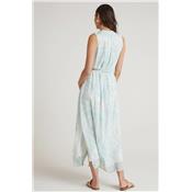 ROBE MAXI IMPRIMER PALMIER VERT