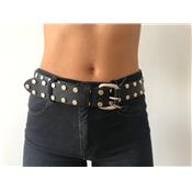 CEINTURE MOTOBELT REGO SILVER NOIR