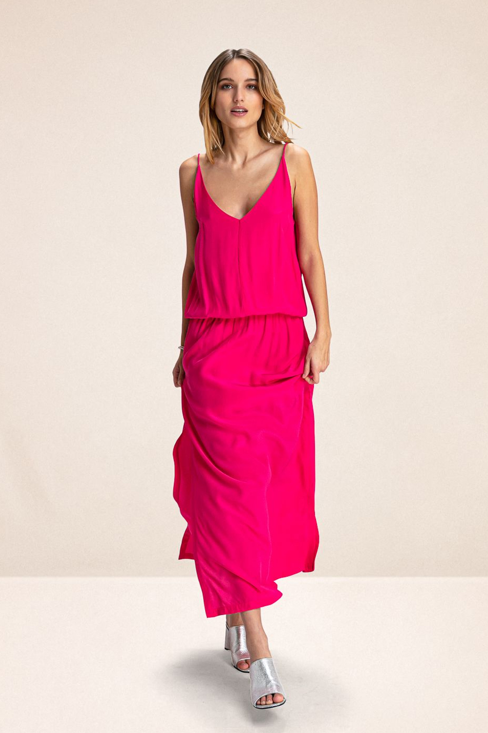 ROBE LONGUE MAEVA ROSE FLUO