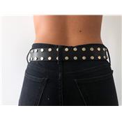 CEINTURE MOTOBELT REGO SILVER NOIR