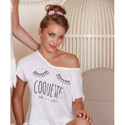 TSHIRT COQUETTE NUE AU SOLEIL BLANC