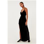 ROBE NADINE VELVET MAXI BLACK