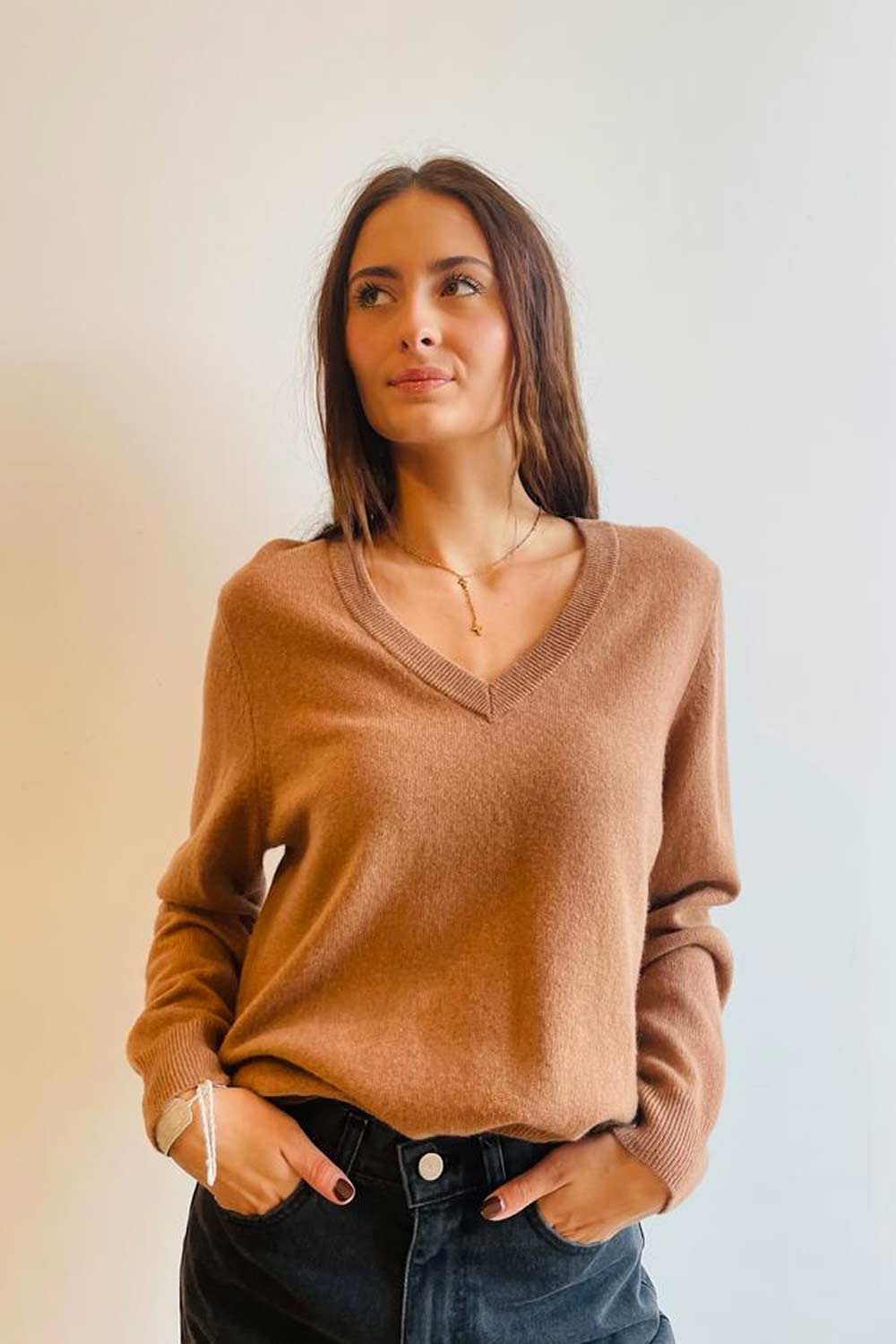 FAUVE CASHMERE CELIA PULL