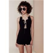 GARDEN ISLE ROMPER BLACK-FOR LOVE &LEMONS