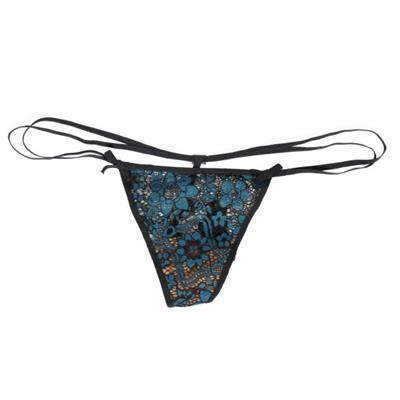 STRING DENTELLE KATE BLEU CANARD