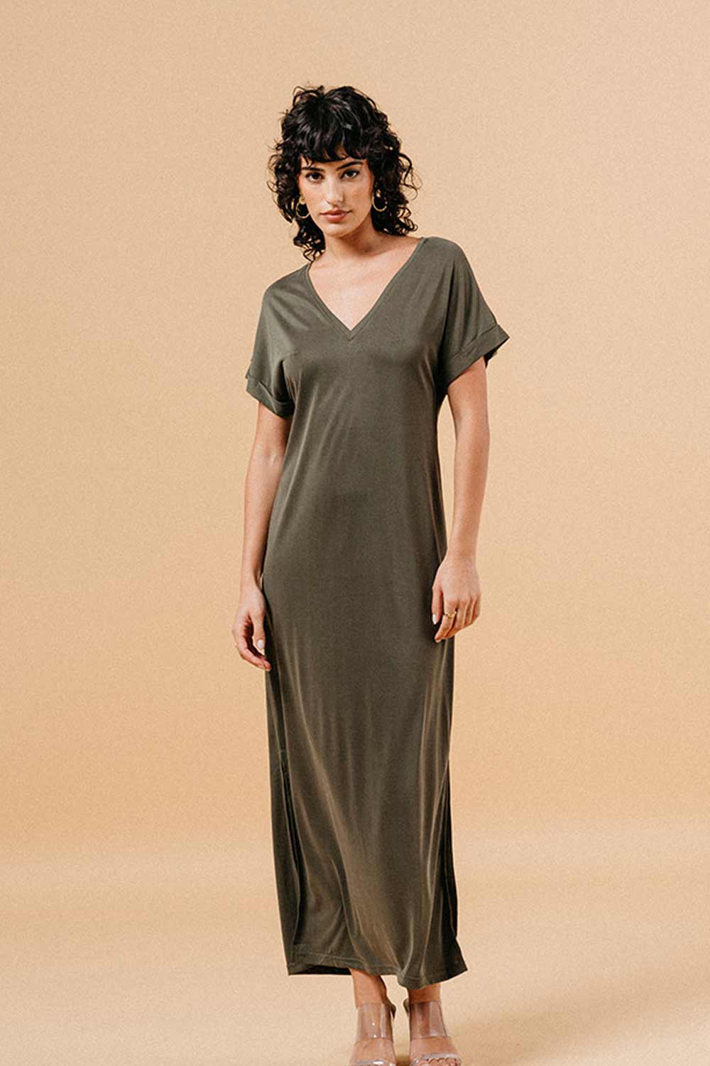 KHAKI MARGAUX DRESS