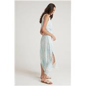 ROBE MAXI IMPRIMER PALMIER VERT