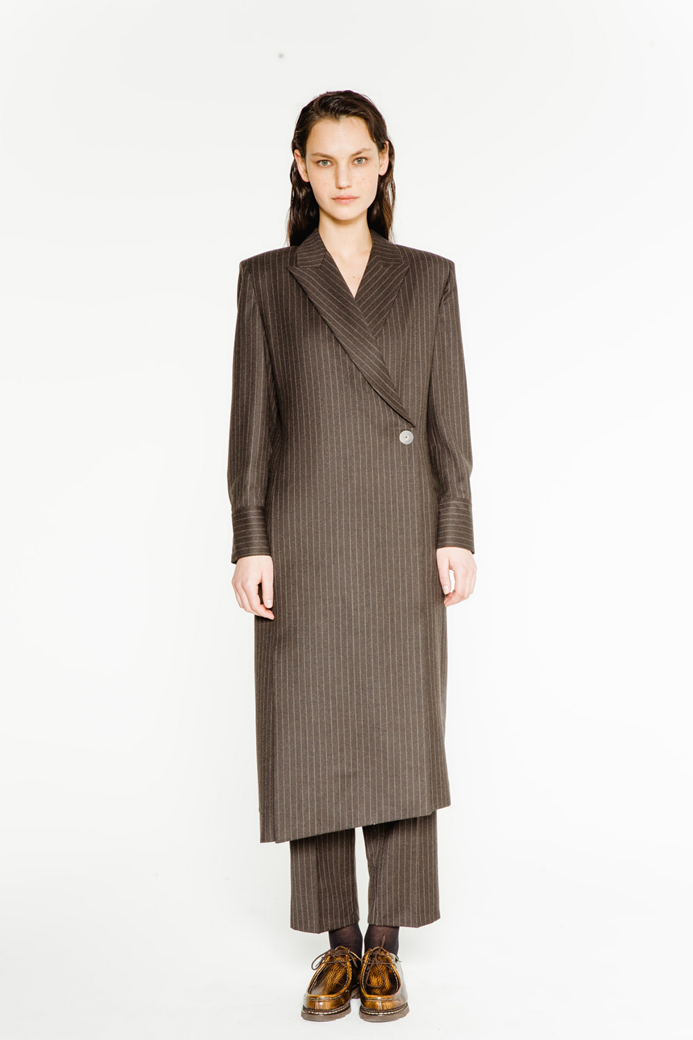 BROWN STRIPES MORETTI DRESS