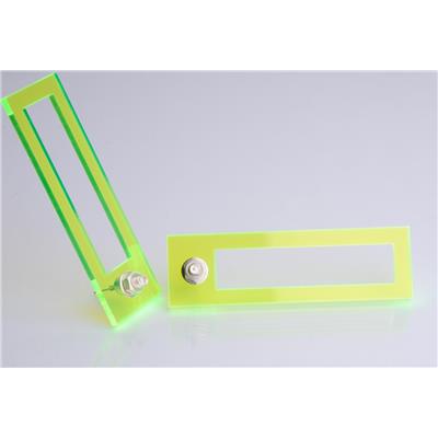 RECTANGLE PLEXI FLUO TROUE RECT/VIS ARGENTE