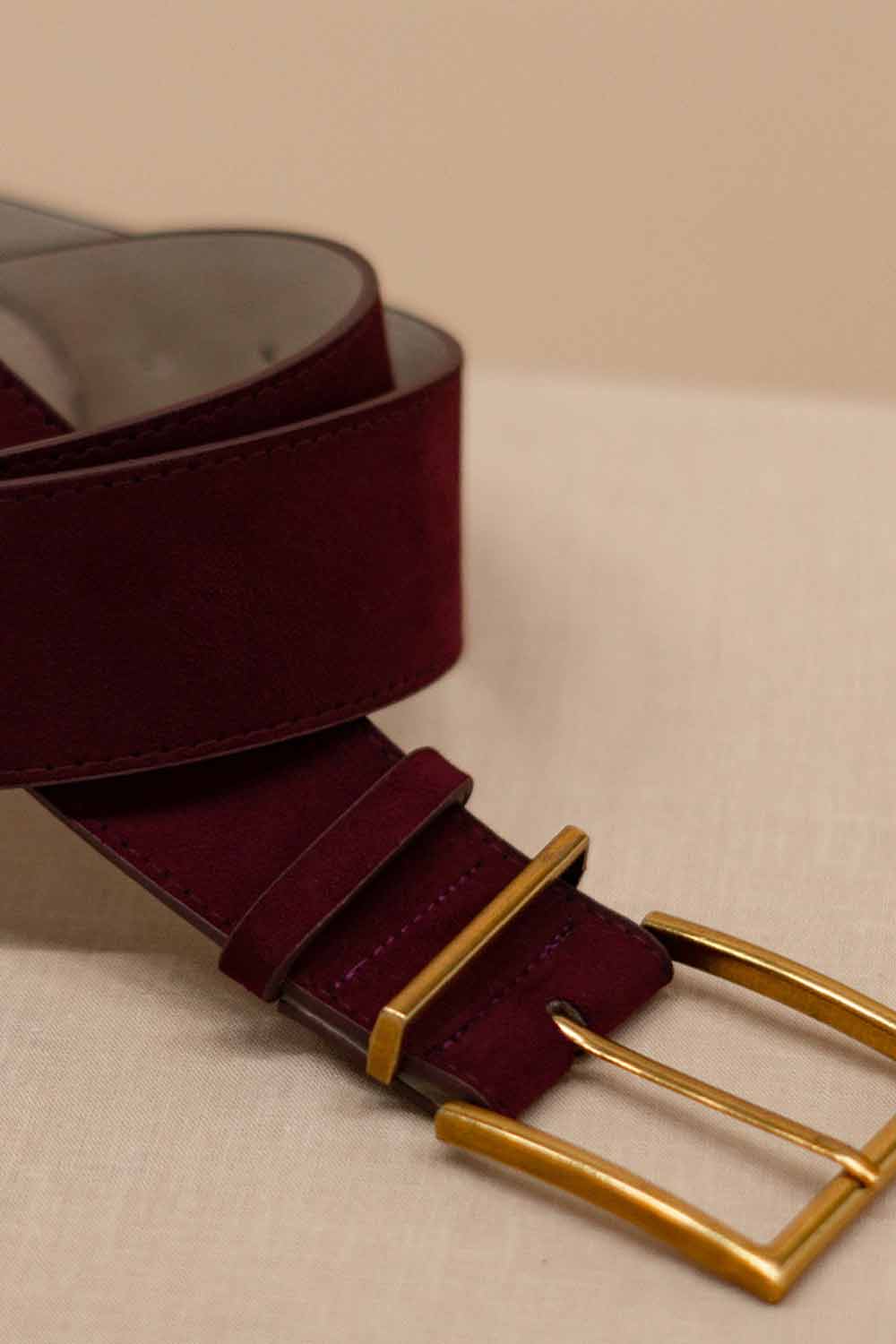 CEINTURE LEPRINCE AUBERGINE