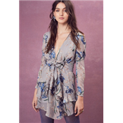 ROBE CLEO FLORAL SILVER ORCHID