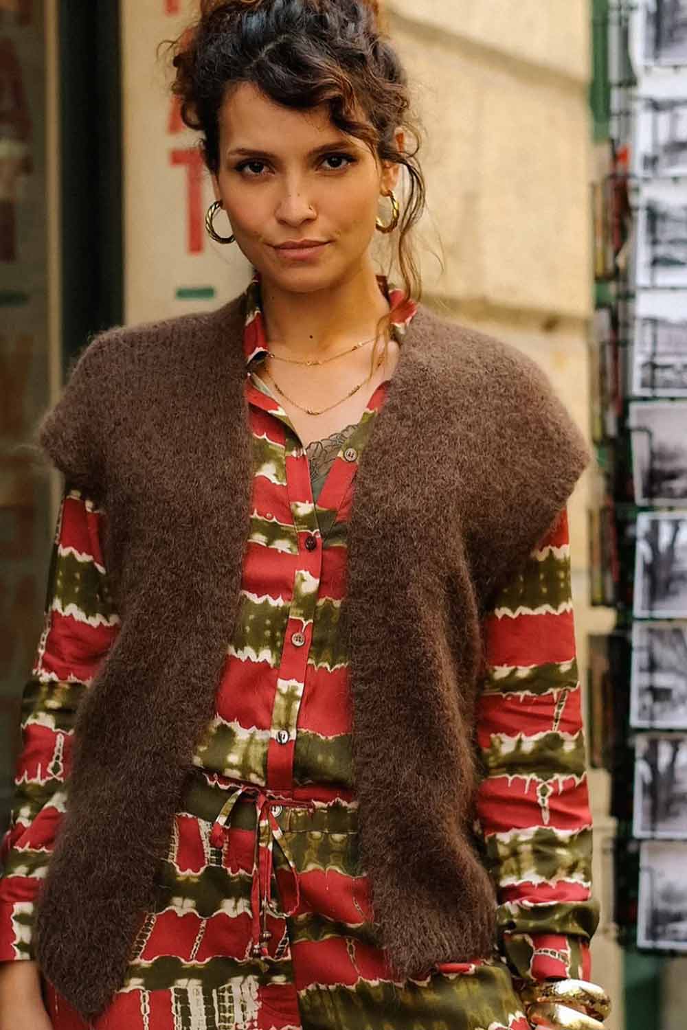 BROWN SADE VEST