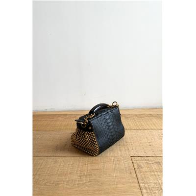 SAC MINI BAULETTO PYTHON NOIR