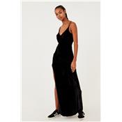 ROBE NADINE VELVET MAXI BLACK